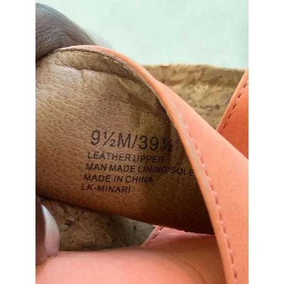 Lucky Brand |‎ Coral Cross Wedge Cork Sandals | Women's Size 9.5 - Picture 10 of 10